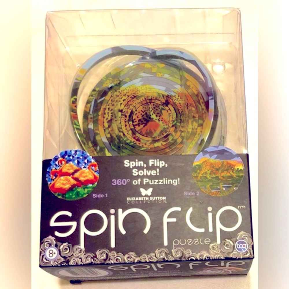 Spin Flip 3D 360 Degrees Puzzle. Flamingos Flip/Spin to Cheetah.